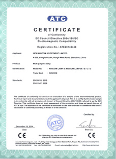 Certificate: The European CE certification, product: WISDOM brand Lamp 4A, 4B, 4C, 4D all in one multi purpose headlamps