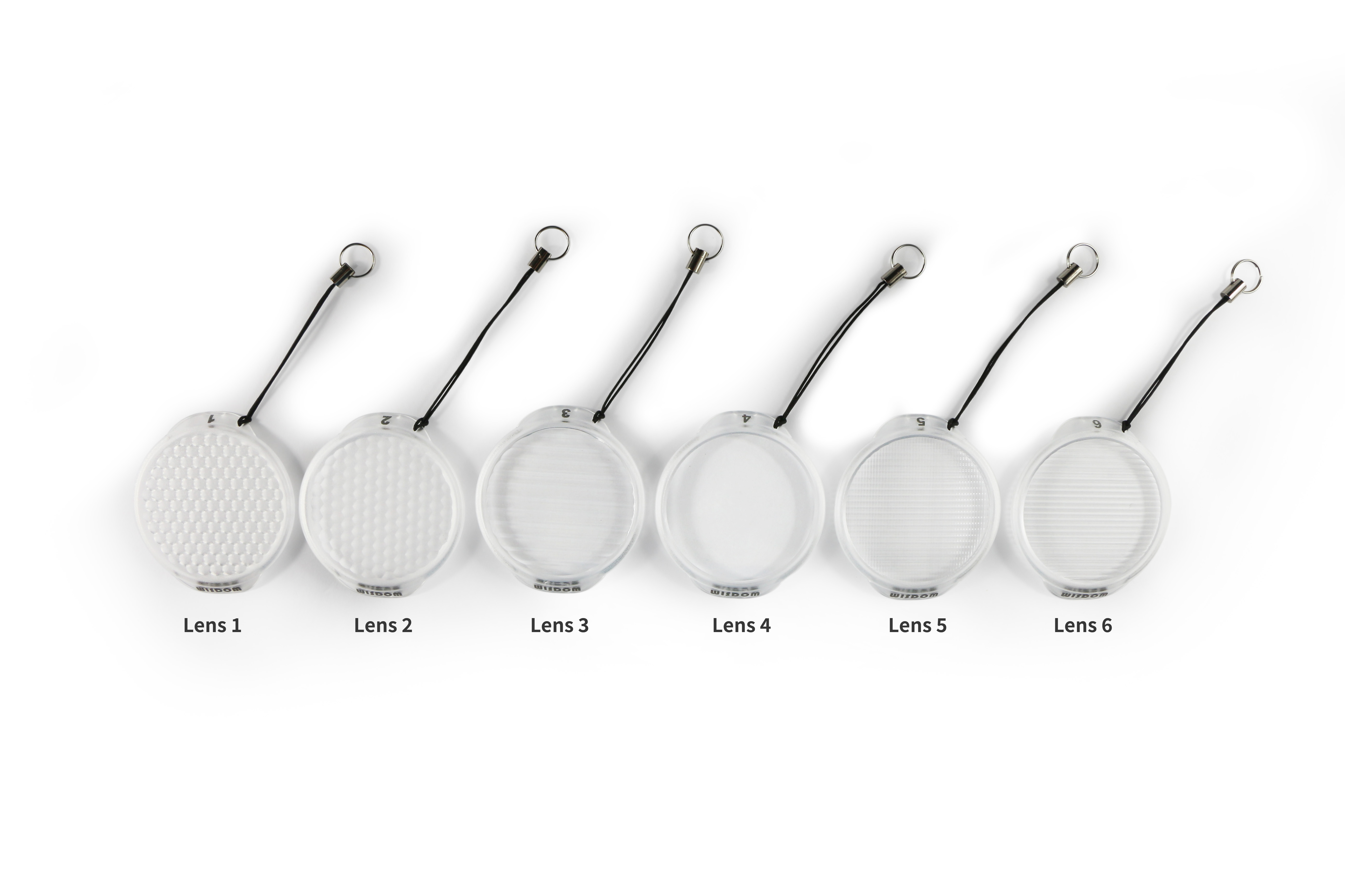 Six types of lenses for option to change lighting scope and lighting intensity to enlarge the application area.