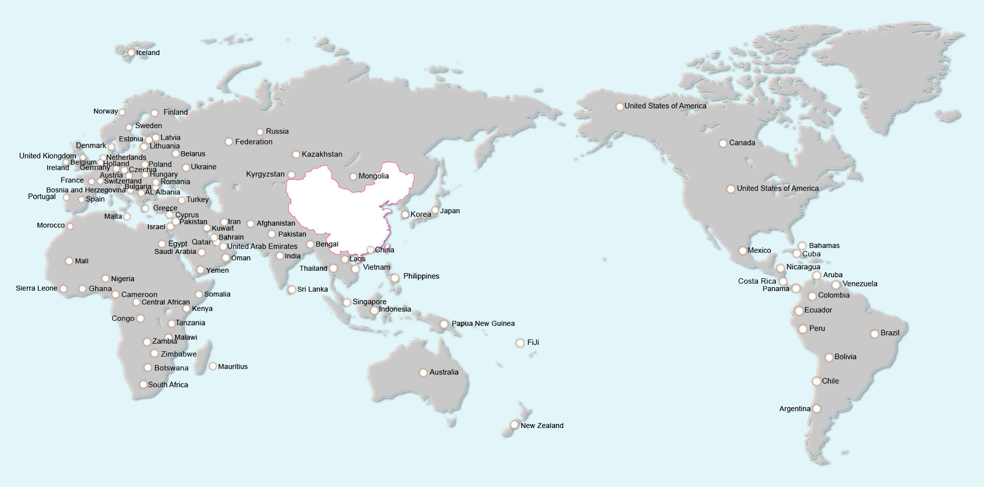 WISDOM Product Sales Range Map